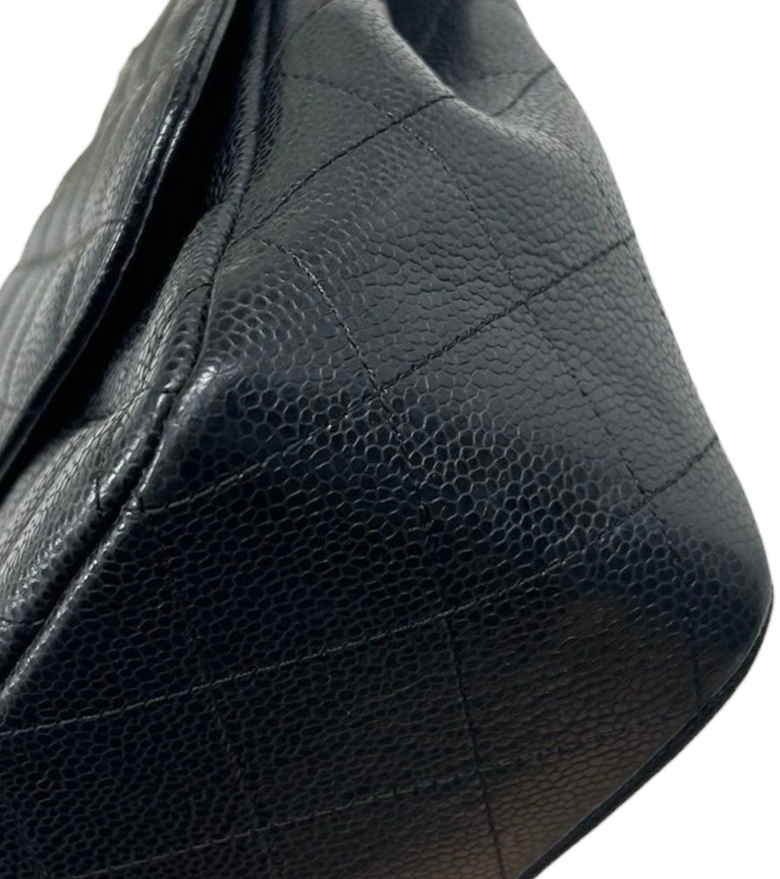 Chanel Black Quilted Caviar Jumbo Classic Single Flap Bag 