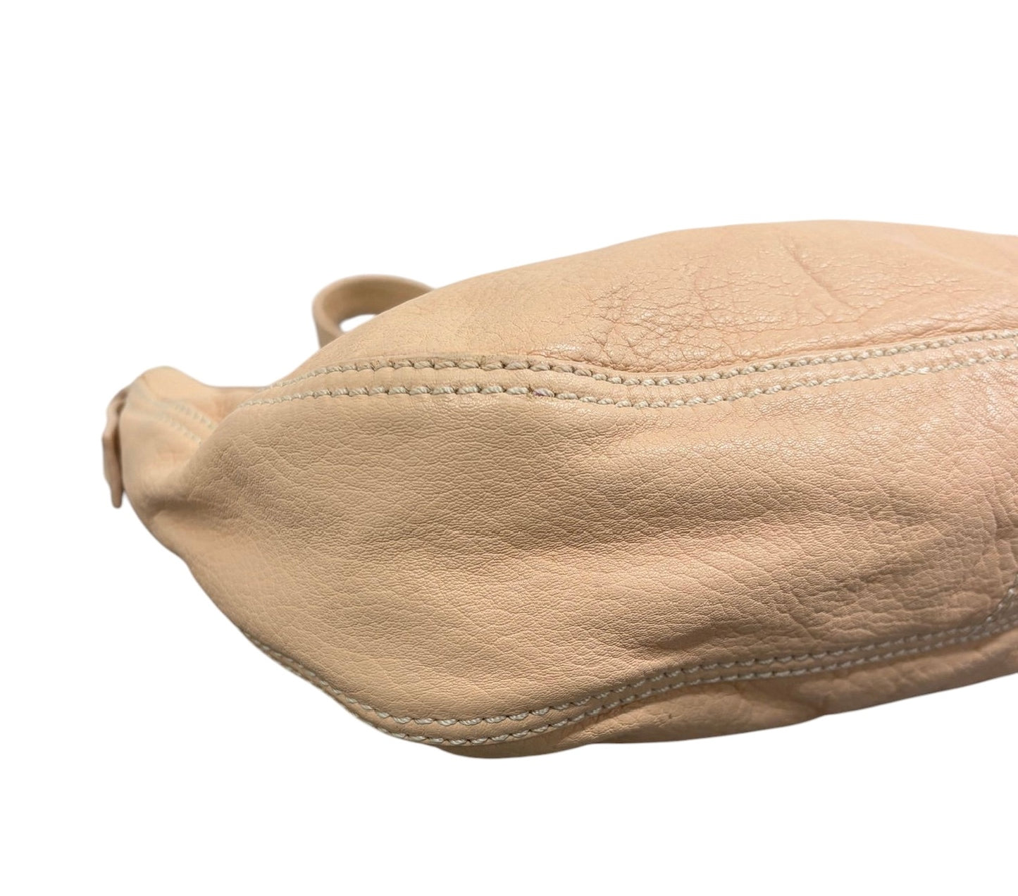 Fendi Vintage Pink Selleria Leather Shoulder Hobo Baguette Bag 