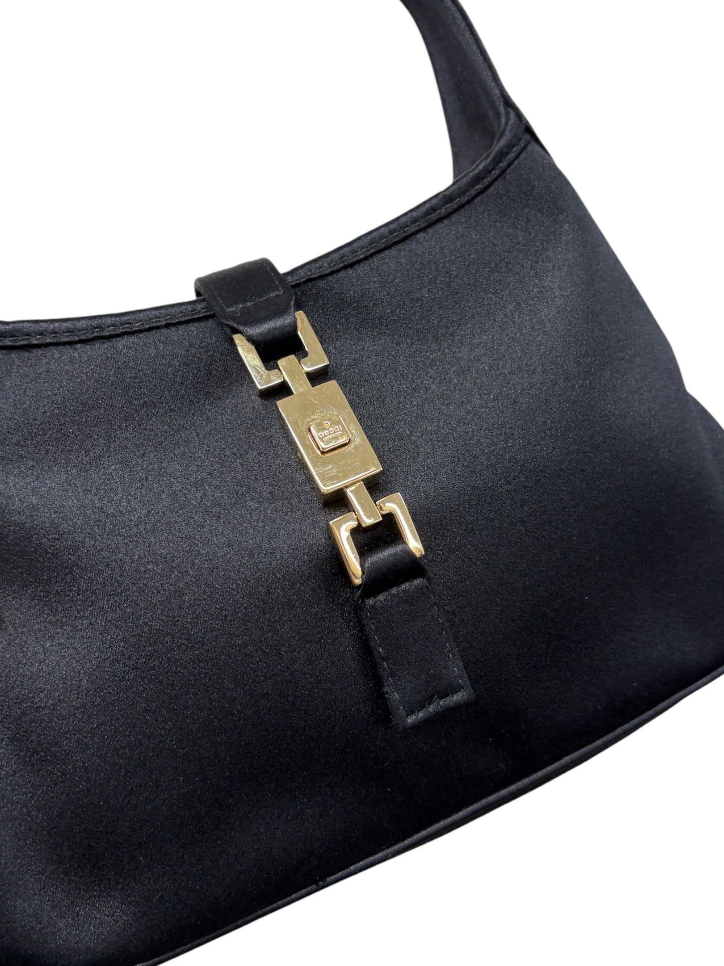 Gucci Vintage Black Satin Mini Jackie Evening Bag 