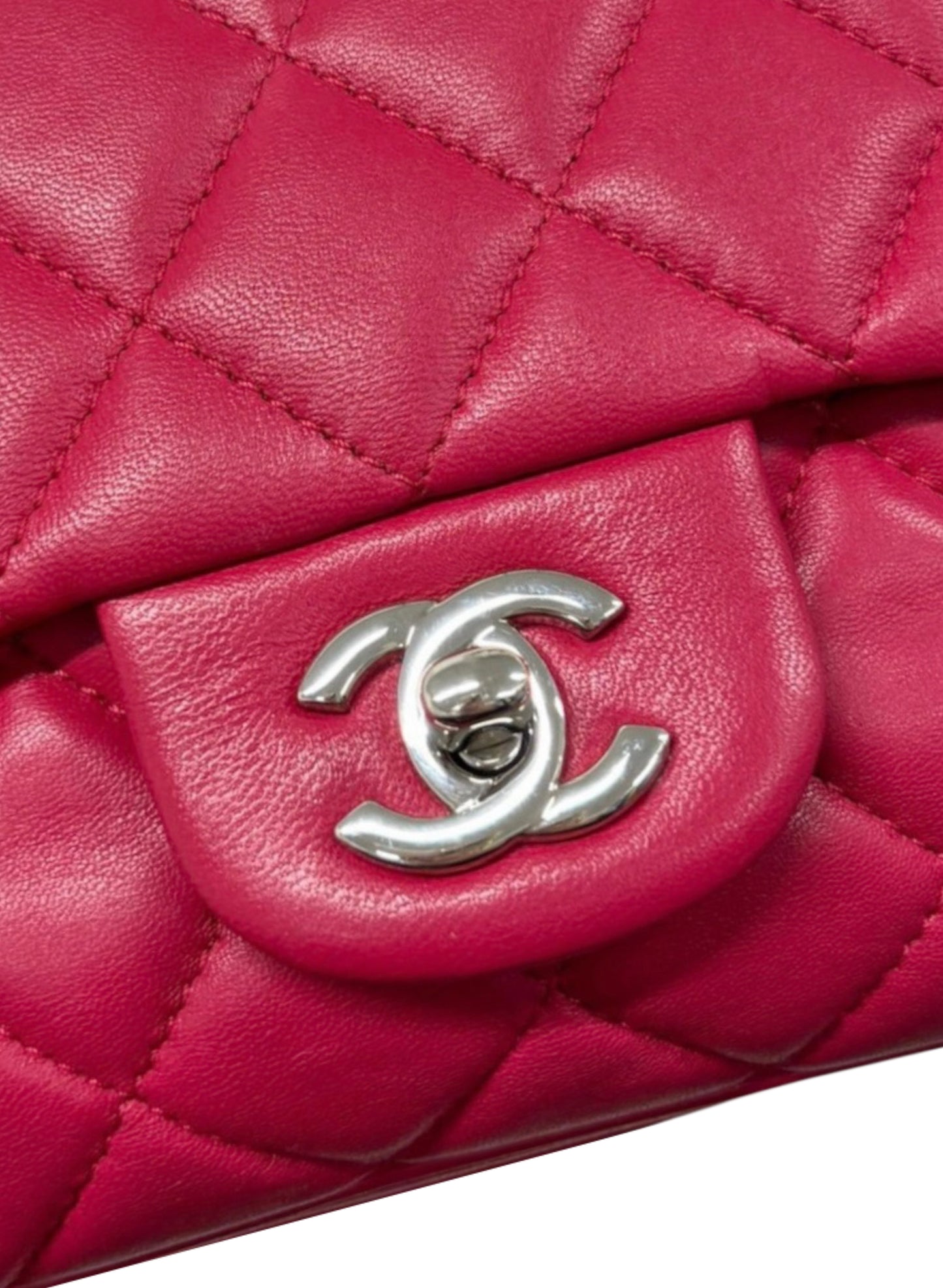 Chanel 2014 Raspberry Pink Quilted Lambskin Accordion Medium Classic Flap Bag