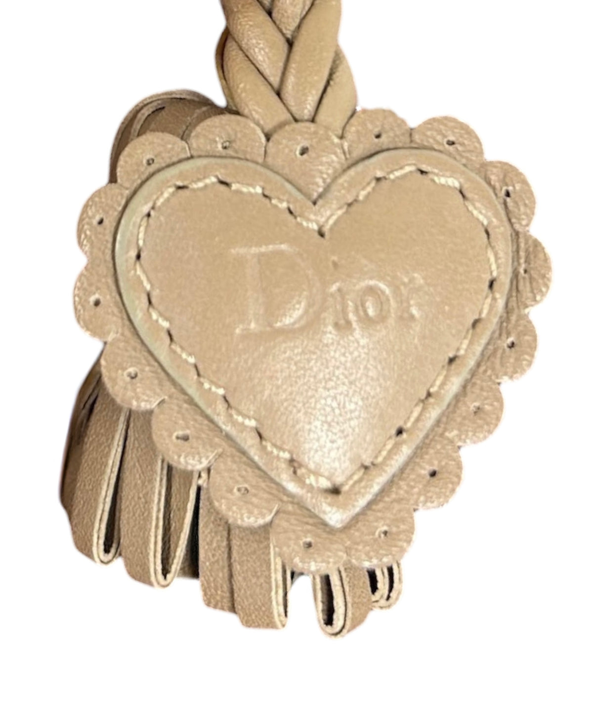 Dior Vintage 2007 Beige Diorissimo Trotter Monogram Small Zip Around Wallet with Heart Charm