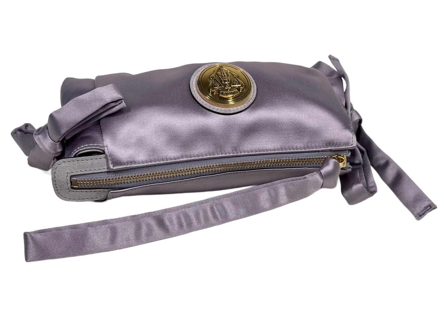 Gucci Vintage Lilac Purple Satin Hysteria Wristlet Clutch Bag