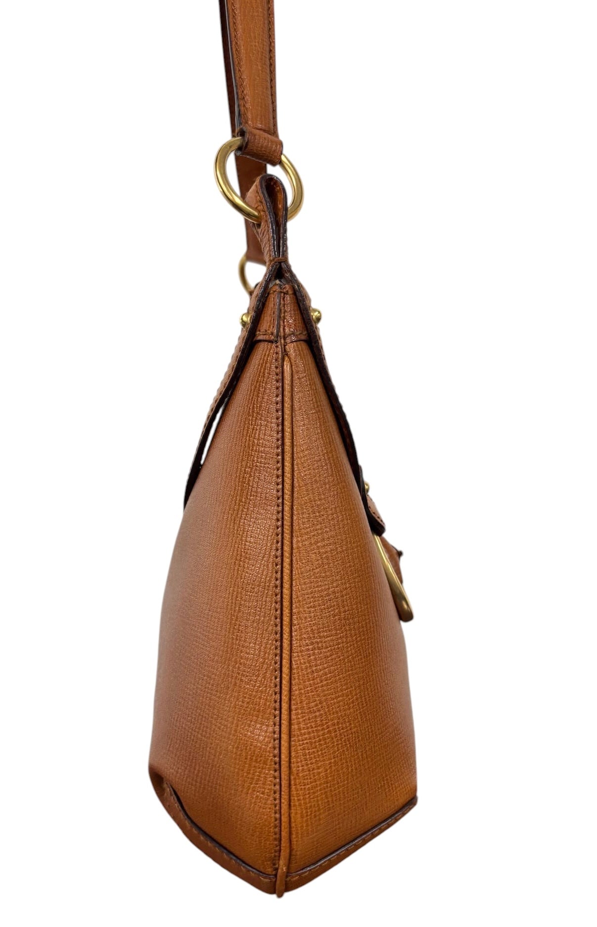 Gucci Vintage Cognac Brown Leather Horsebit Hobo Shoulder Bag