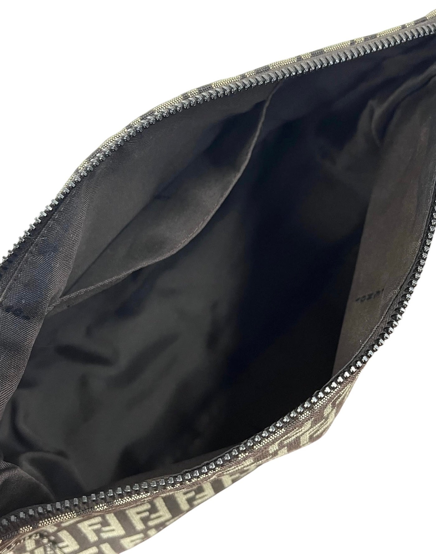 Fendi Vintage Dark Brown Zucchino Zucca Monogram Medium Shoulder Pochette Bag 