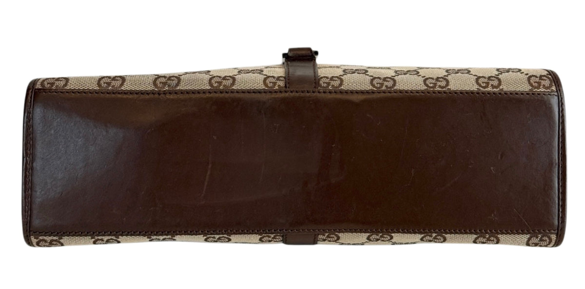 Gucci Vintage Brown GG Monogram Medium Jackie Shoulder Bag