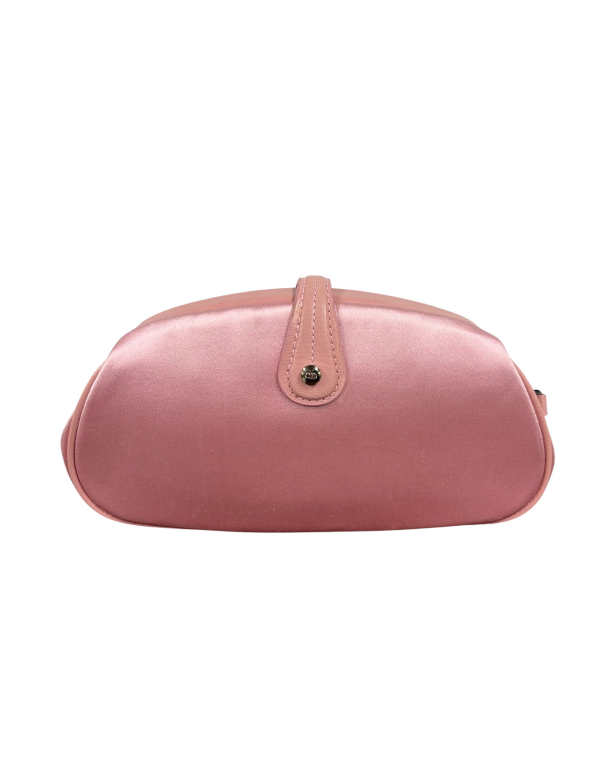 Dior Vintage 2005 Pink Satin Floral Beaded Embellished D Logo Wristlet Clutch Evening Bag Limited Edition #0102