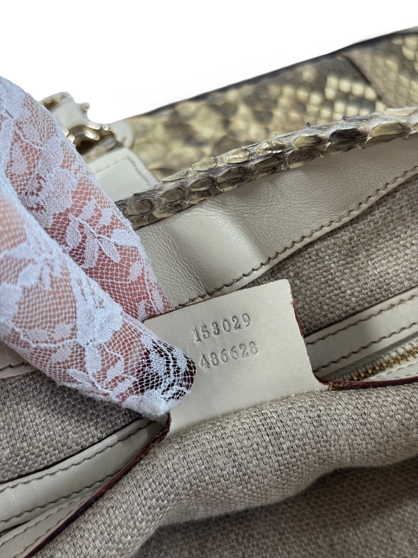 Gucci Vintage Beige Python Snakeskin Leather Large Jackie Hobo Shoulder Bag