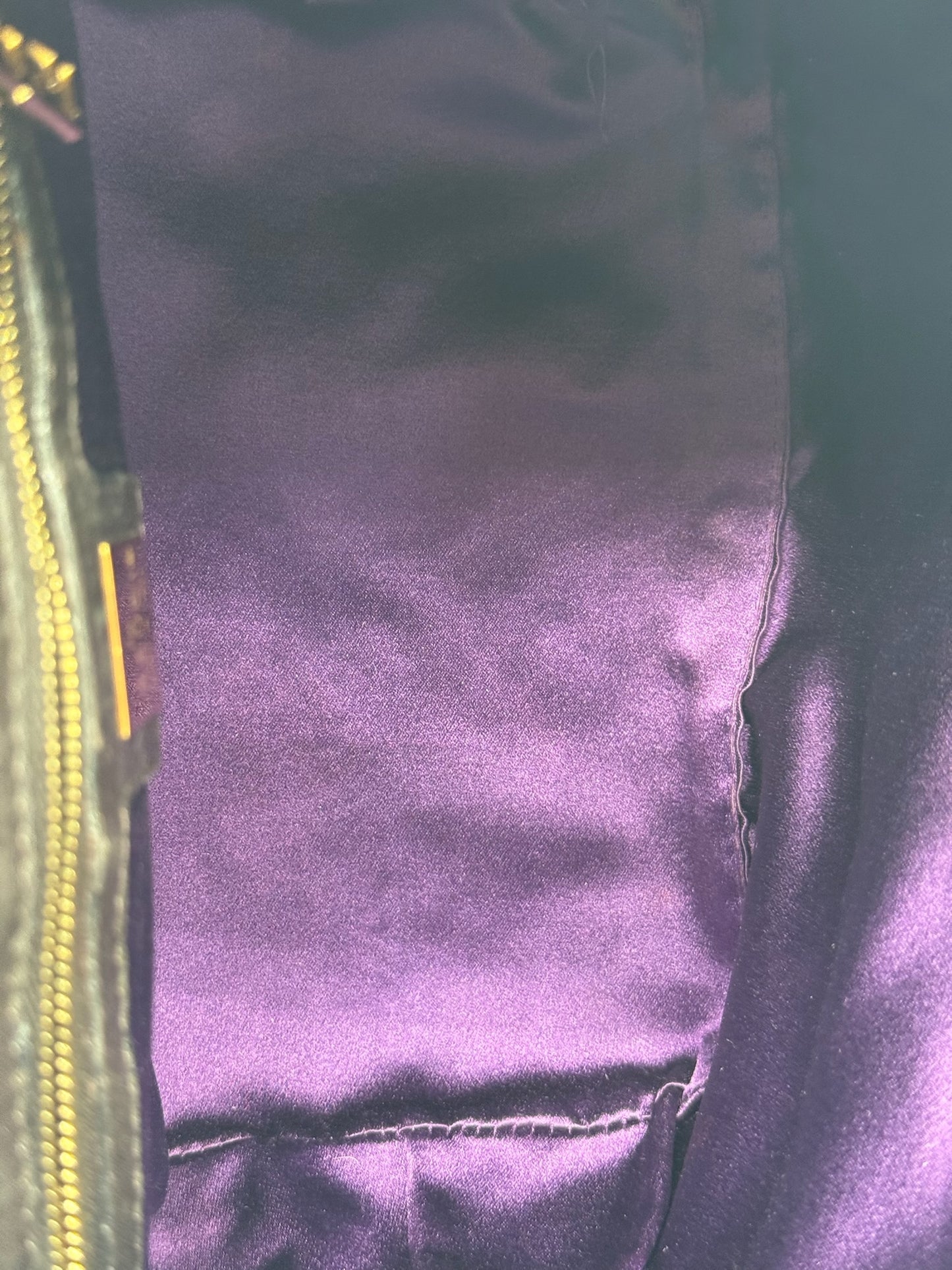 Fendi Vintage Brown Suede Hobo Bucket Shoulder Baguette Bag with Purple Glitter Logo
