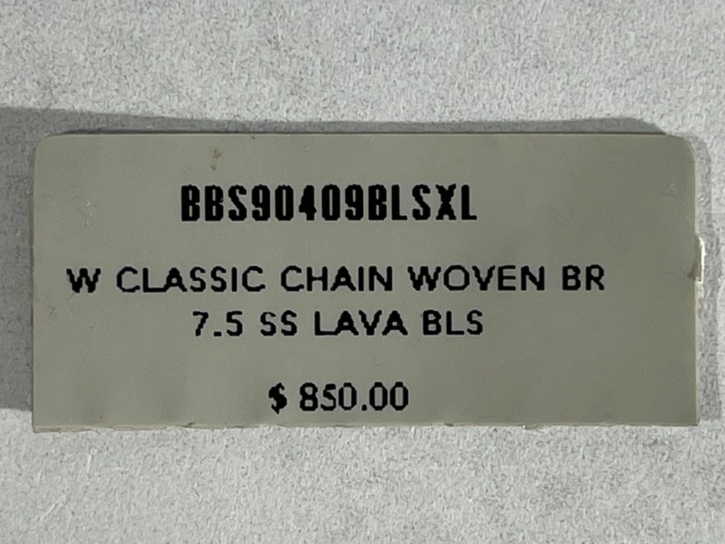 John Hardy 925 Sterling Silver & Lava Black Sapphire Classic Chain Woven Bracelet - Size Large