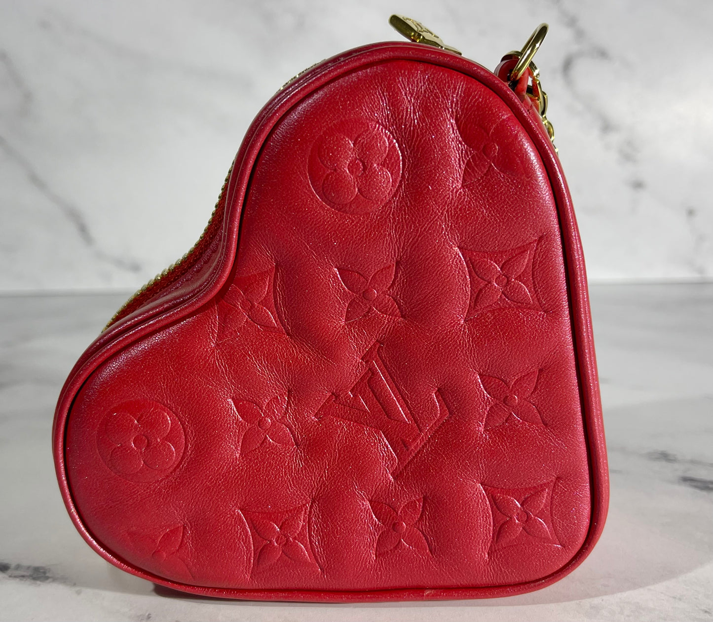 Louis Vuitton Heart On Chain Red Monogram Sac Coeur Love