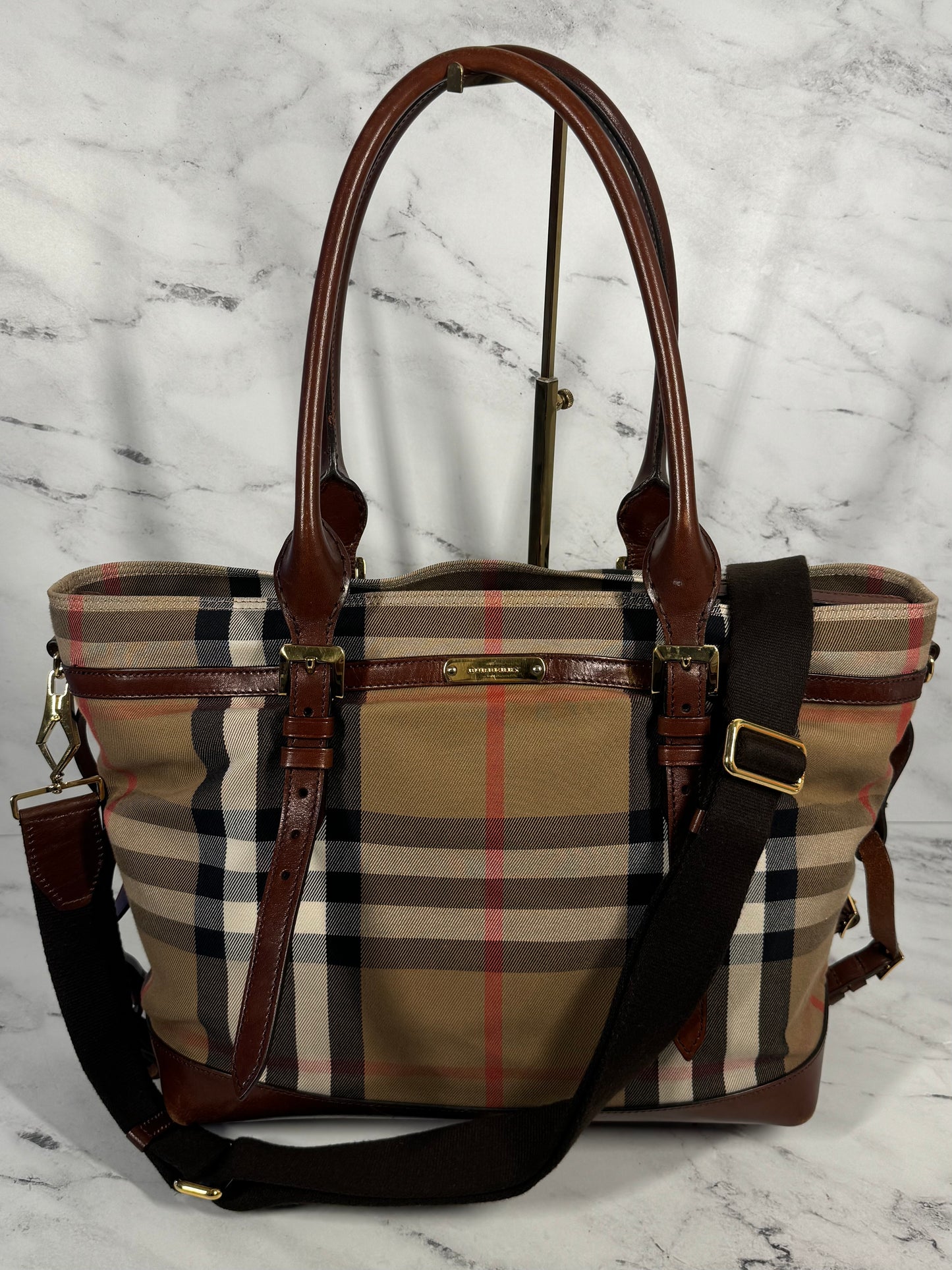 Burberry Check Marta Convertible Diaper Bag w Changing Pad