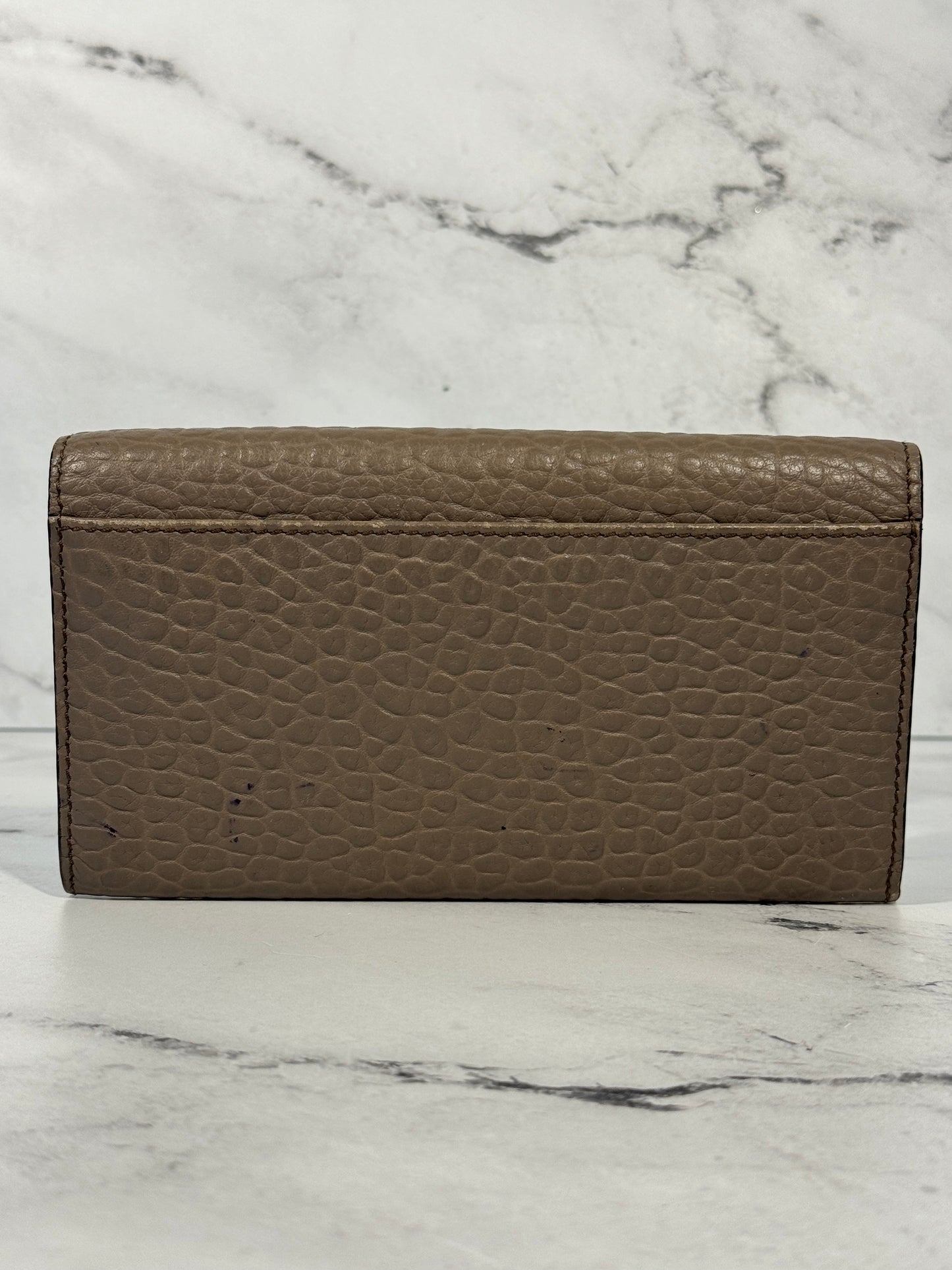 Burberry Beige Leather Continental Wallet