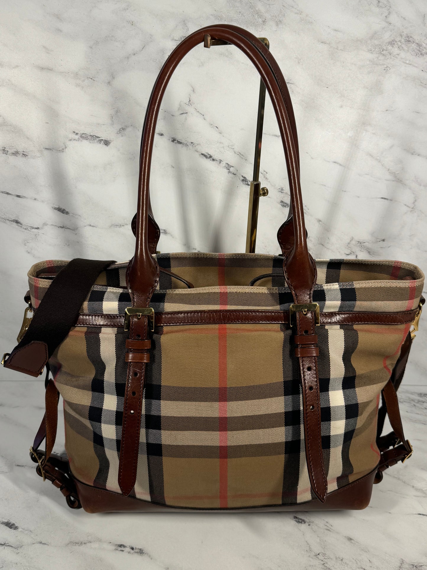 Burberry Check Marta Convertible Diaper Bag w Changing Pad