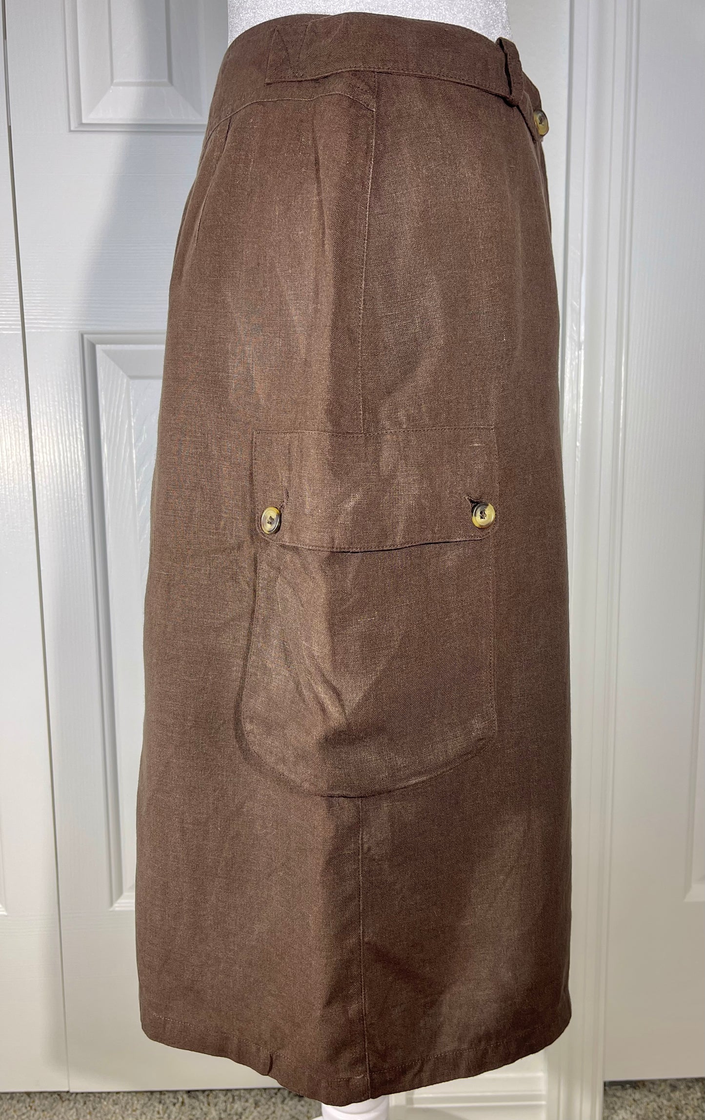 Burberry Vintage Brown Midi Cargo Skirt - Size 40