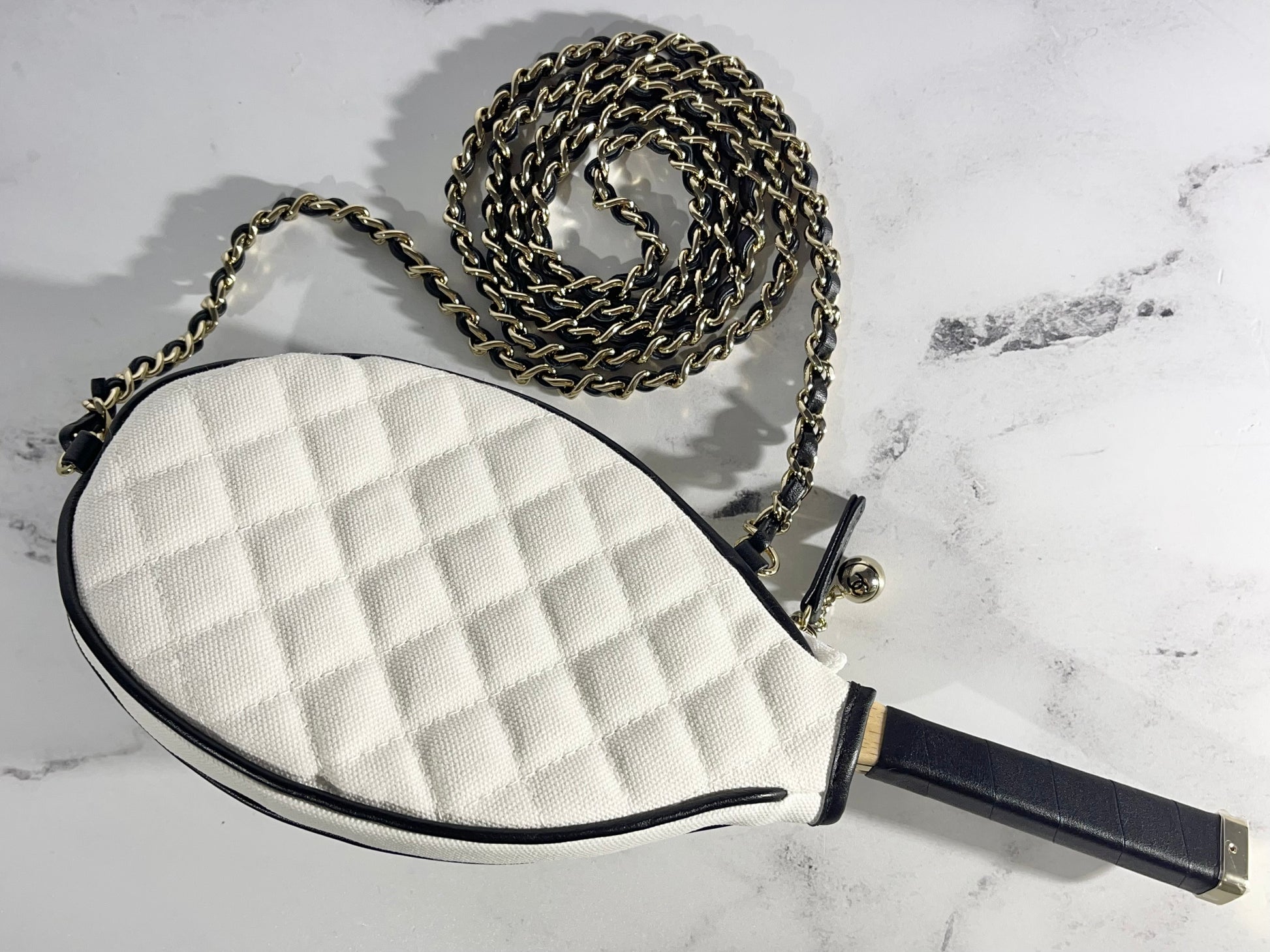 New Chanel Black Tennis Racquet with Cover at 1stDibs