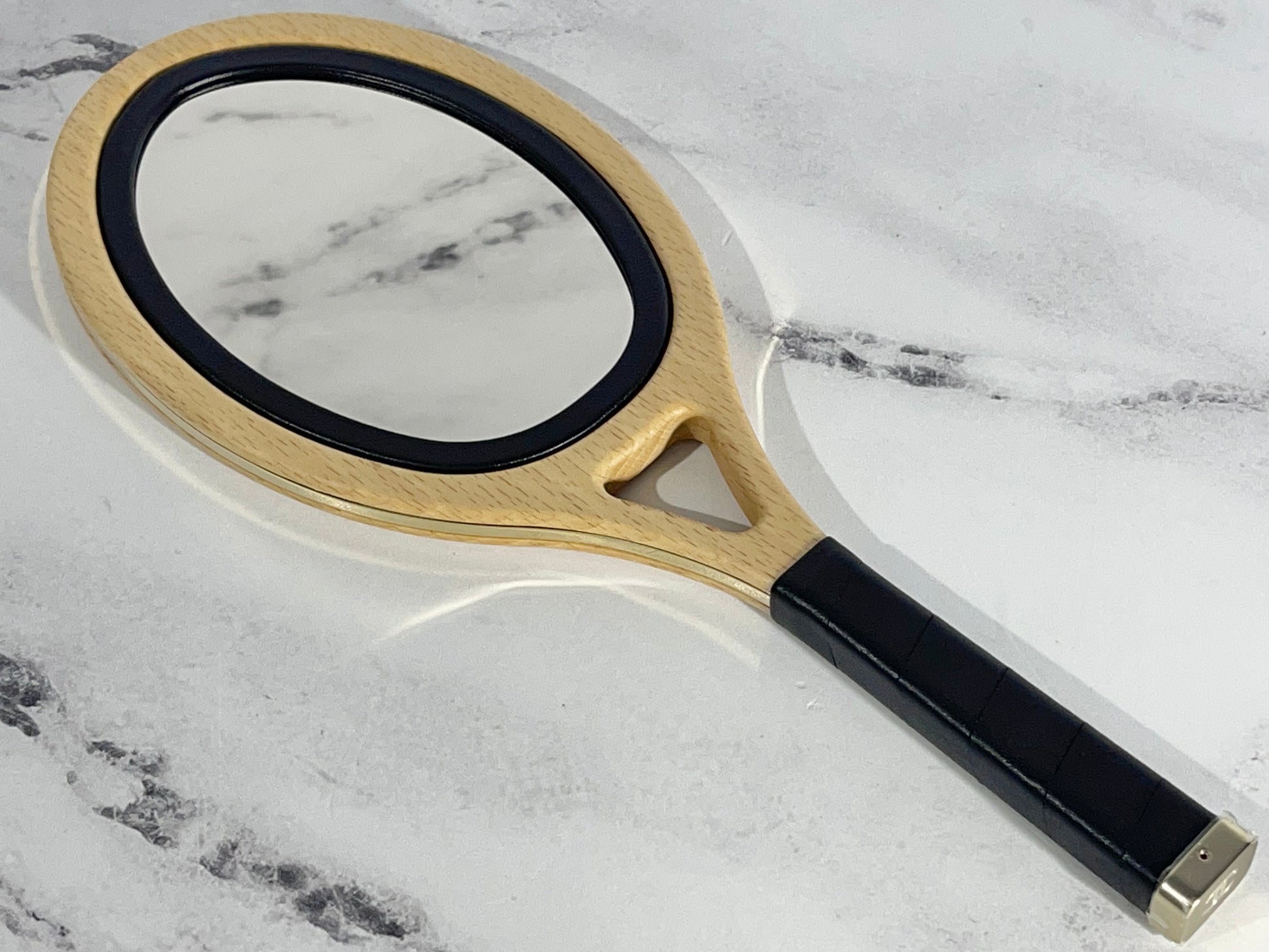 Chanel 23c Tennis Racket Mirror Vanity Clutch with Chain in White & Black W Lghw